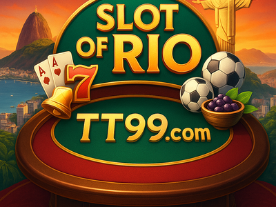 Homem analisando gráficos em um tablet com o tema Slot of Rio.